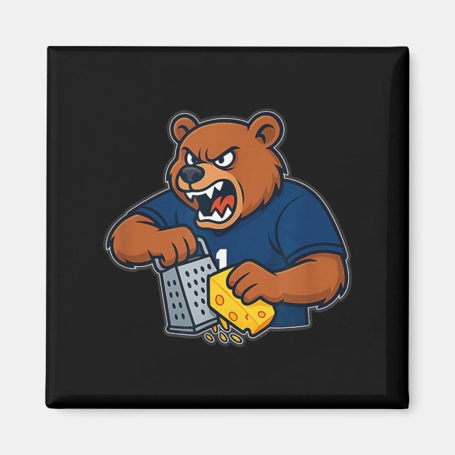 Bear Grating Cheese Funny  Magnet (Front)