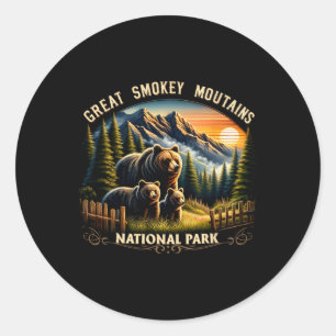 Bear Great Smokey Mountains National Park Black Be Classic Round Sticker