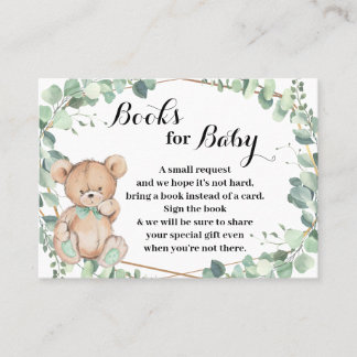 Bear Greenery Apportez une carte Baby shower livre