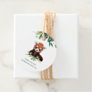 Bear Greenery Watercolor Neutral Baby Shower Favour Tags