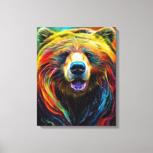 Bear Grizzly Animal Discovery Adventure Nature Pla Canvas Print