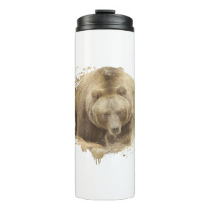 Bear Grizzly Animal Life Wild Forest Nature Thermal Tumbler