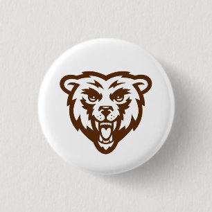 Bear Grizzly Brown Rustic Woodland Folk Animals 1 Inch Round Button