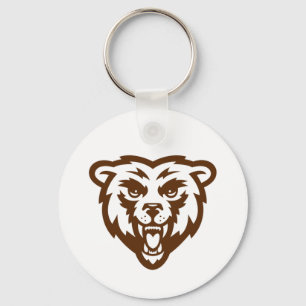 Bear Grizzly Brown Rustic Woodland Folk Animals Keychain