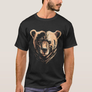 Bear Grizzly Face Looking At Head T-Shirt