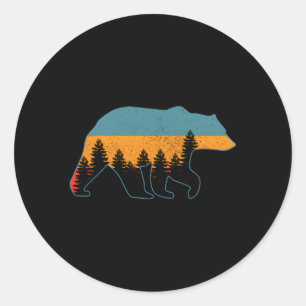 Bear Grizzly Hiking Camg Hunting Nature Classic Round Sticker
