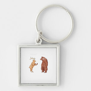 Bear Hands Oh Deer Funny Sayings Pun Gift  Keychain