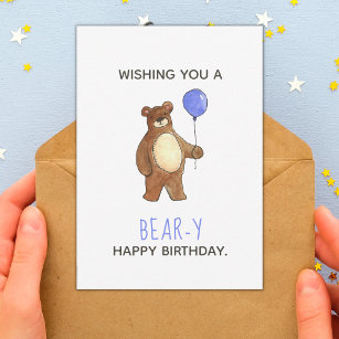 Bear Happy Birthday Flat Card
