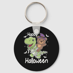 Bear Happy Halloween T-rex Mummy Costume Keychain