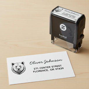 Bear Head Self-inking Return Address Stamp