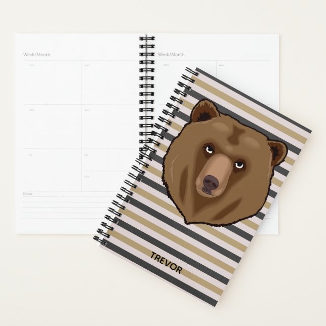 Bear Head Striped Planner (Display)