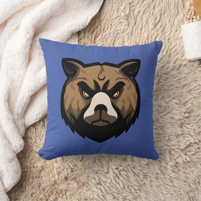 Bear Head Throw Pillow (Blanket)