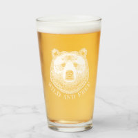 Bear Head, Wild And Free, Hand Drawn Illustration