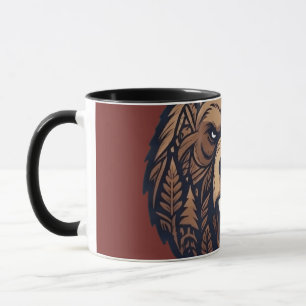 Bear Head Wild Tribal Art Coffee Mug