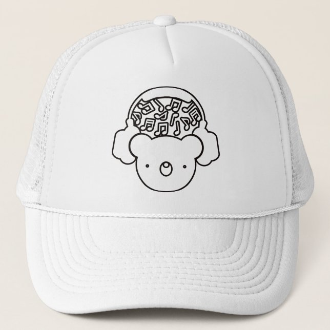 Bear_Headphones Trucker Hat (Front)