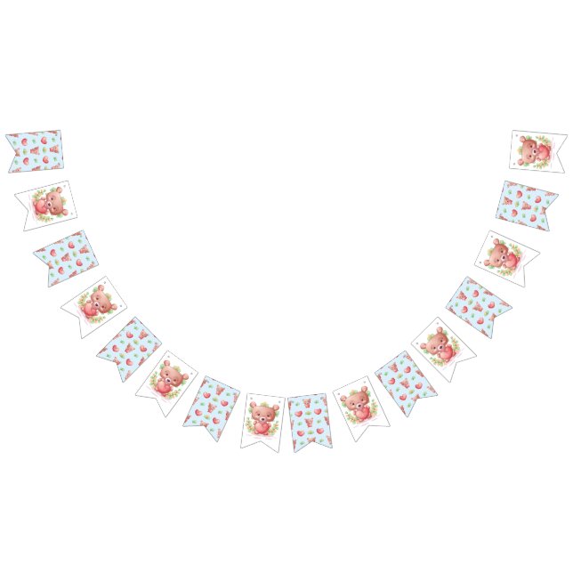 Bear Heart Collection - Blue Bunting Flags (All)