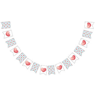 Bear Heart Collection - Blue Bunting Flags