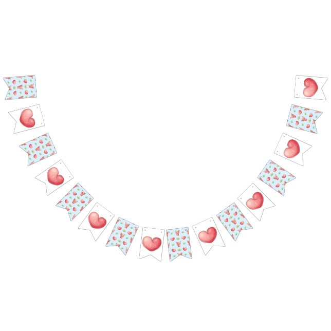 Bear Heart Collection - Blue Bunting Flags (All)