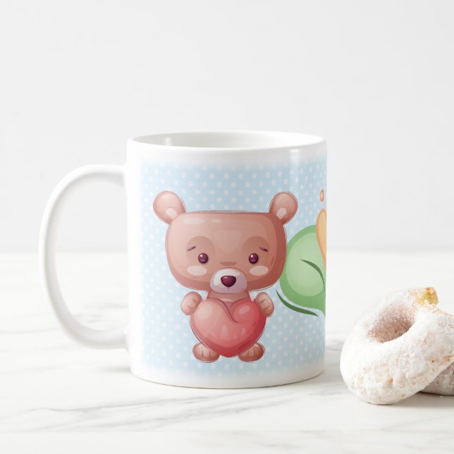 Bear Heart Collection - Blue Coffee Mug (With Donut)
