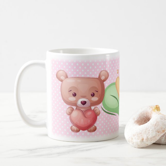 Bear Heart Collection - Pink Coffee Mug (With Donut)