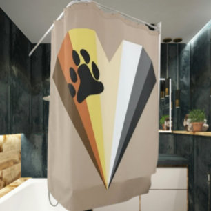 Bear Heart Pride Shower Curtain