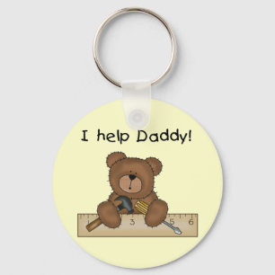 Bear Helps Daddy Tshirts and Gifts Keychain