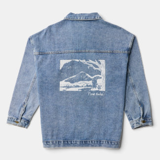 Bear Hiker at Mountain Sunset – Whimsical Denim Ja