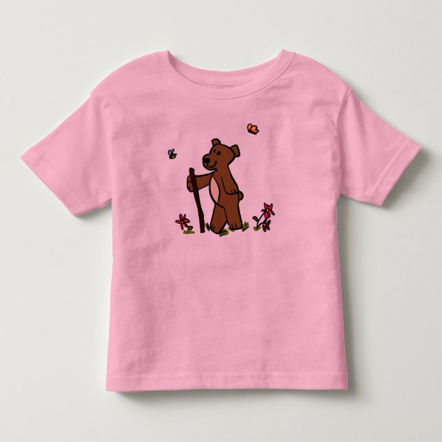 bear hiking toddler t-shirt (Front)