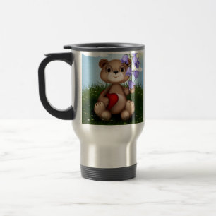 Bear Holding Bouquet Flower-30926 Travel Mug