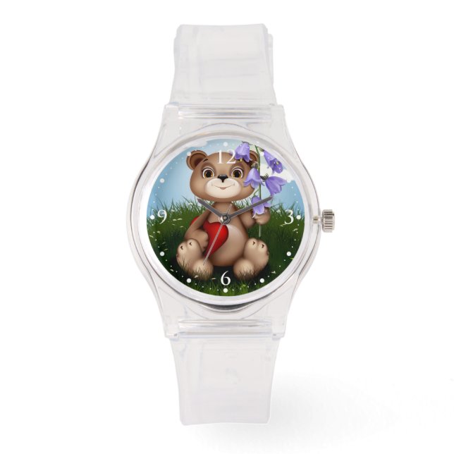 Bear Holding Bouquet Flower-30926 Watch (Front)