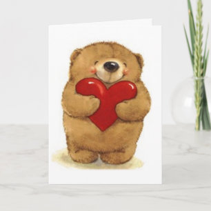 Bear Holding Heart — Valentine Holiday Card