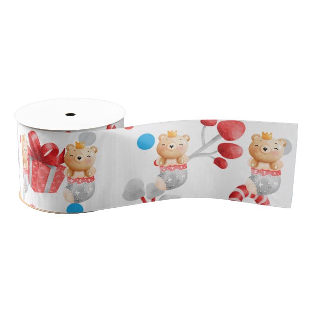 Bear Holidays Customize Grosgrain Ribbon (Spool)