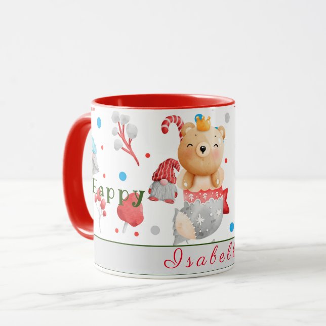 Bear Holidays Customize Text and Name Mug (Front Left)