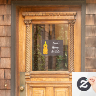 Bear Honey Bottle Local Honey Window Cling