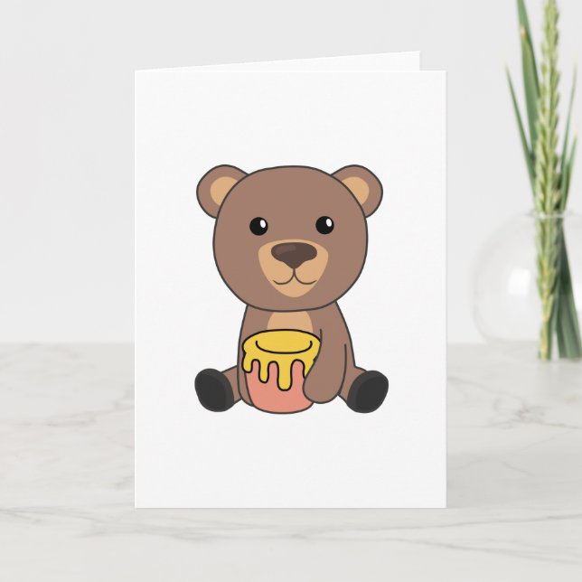 Bear Honey Honey Bear Little Bear Brown Bear Bears Card (Front)