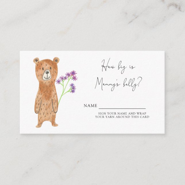 Bear How big is mommy's belly Enclosure Card (Front)