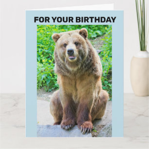 BEAR HUG BIRTHDAY CARD GRIZZLY BEAR