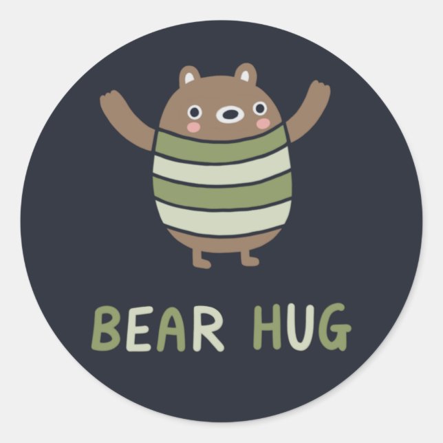 Bear Hug Classic Round Sticker (Front)
