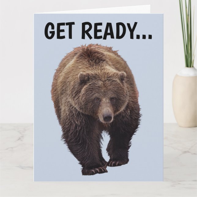 BEAR HUG GRIZZLY BEAR FUNNY BIRTHDAY Cards (Front)
