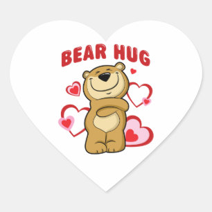 Bear Hug Heart Sticker