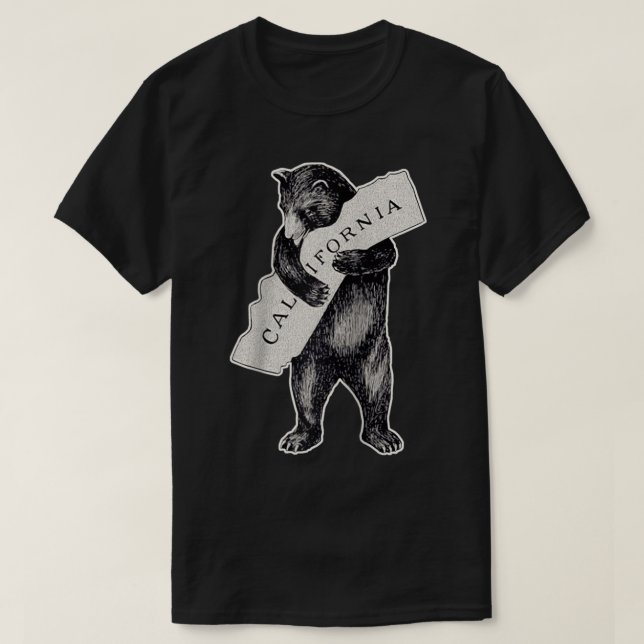 Bear Hug I Love California Art Retro Vintage Cali  T-Shirt (Design Front)
