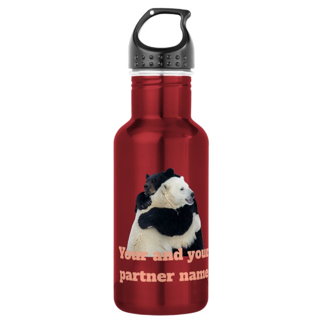 Bear Hug Love (Customizable) 532 Ml Water Bottle (Front)