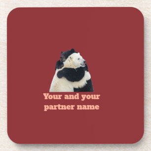 Bear Hug Love (Customizable) Coaster
