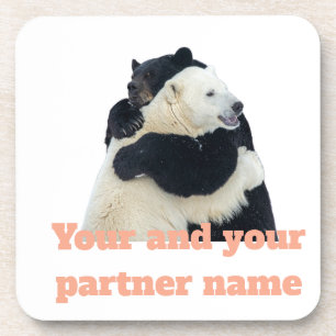 Bear Hug Love (Customizable) Coaster