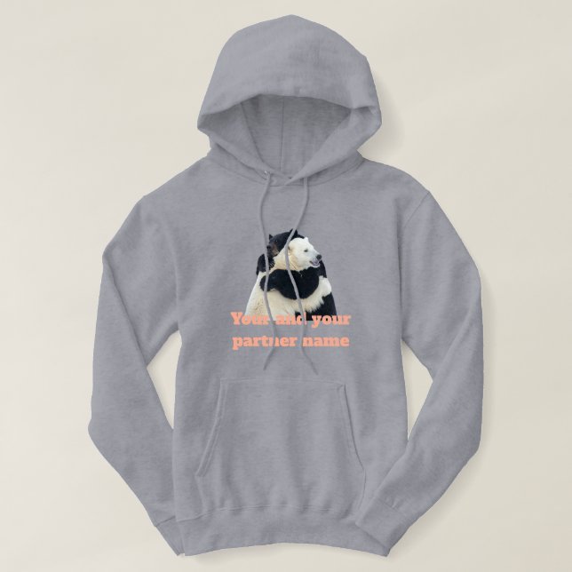 Bear Hug Love (Customizable) Hoodie (Design Front)