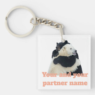 Bear Hug Love (Customizable) Keychain