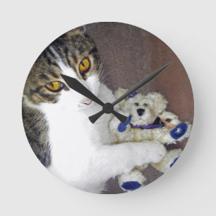 Bear Hug Round Clock