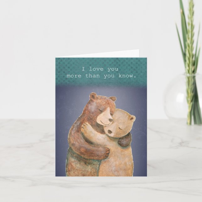 Bear Hugging Big Embrace I love you Anniversary Card (Front)