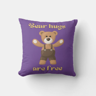 Bear hugs are free throw pillow