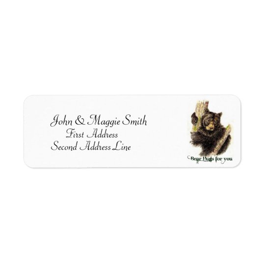 Bear Hugs for You - Black Bear Return Address Label